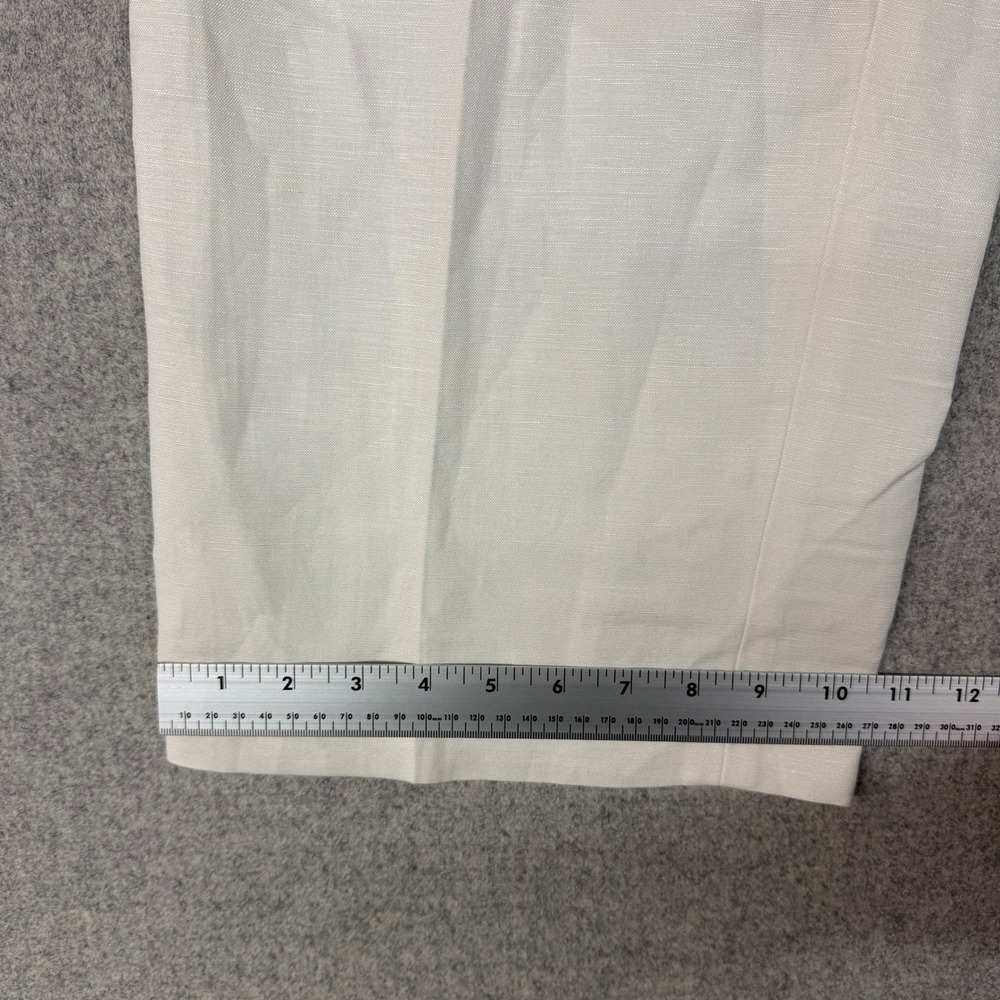Kasper Linen Blend Wide Leg Trousers XL White Elastic Waist Pockets NWT - Picture 9 of 11